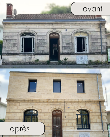 Avant Après d'un ravalement de façade à Mérignac Avant Après d'un ravalement de façade à Mérignac